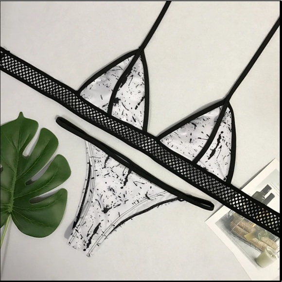 Sexy Strap 2-pcs Lace Bikini Swimsuit Size Medium - Picture 2 of 5